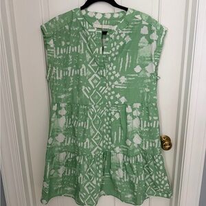 Marie Oliver Green Patterned Dress